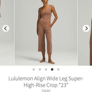 Lululemon Align Wide Leg Super High Rise Crop 23”
